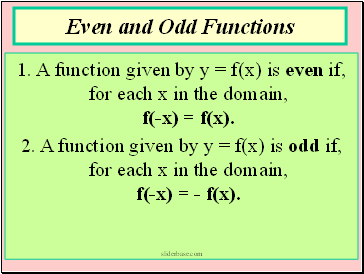 Even and Odd Functions