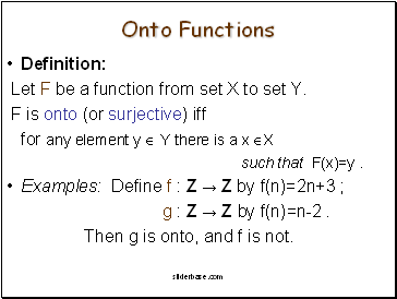Onto Functions