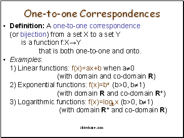 One-to-one Correspondences