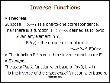 Inverse Functions