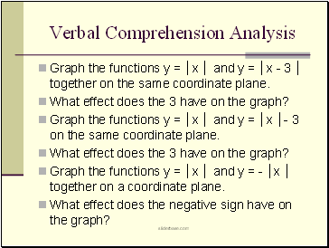 Verbal Comprehension Analysis