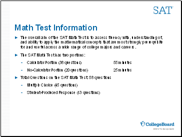 Math Test Information