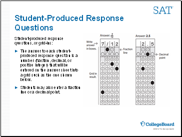 Student-Produced Response Questions