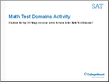 Math Test Domains Activity