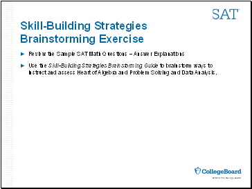 Skill-Building Strategies Brainstorming Exercise