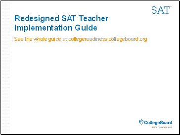 Redesigned SAT Teacher Implementation Guide
