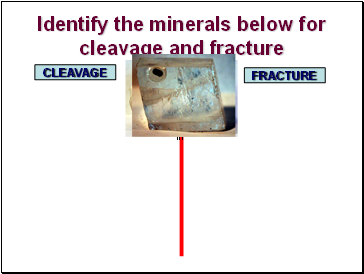 Identify the minerals below for cleavage and fracture