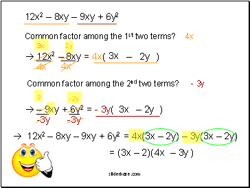 12x2  8xy  9xy + 6y2