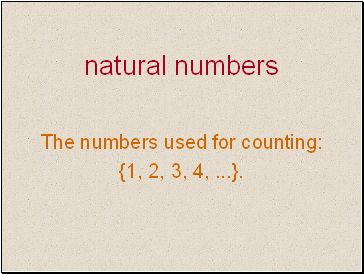 Natural numbers