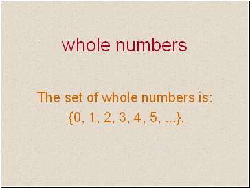 Whole numbers