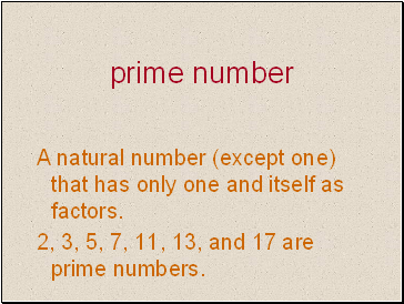 Prime number