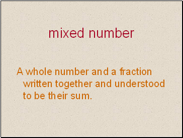 Mixed number