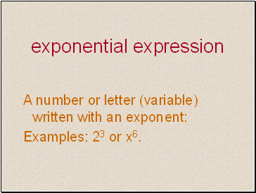 Exponential expression