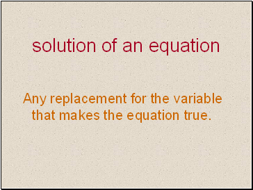 Solution of an equation