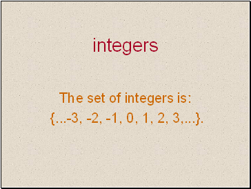 Integers