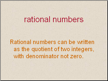 Rational numbers