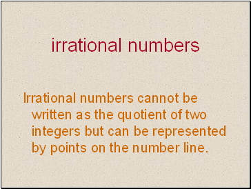 Irrational numbers