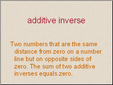 Additive inverse