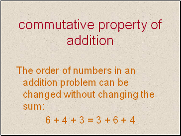 Commutative property of addition