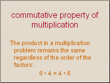 Commutative property of multiplication