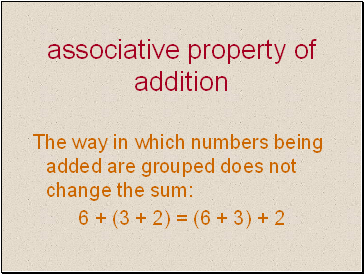 Associative property of addition