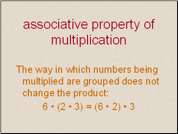 Associative property of multiplication