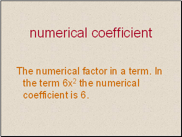 Numerical coefficient