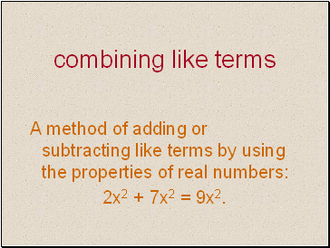 Combining like terms