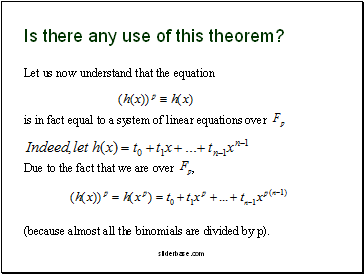 Is there any use of this theorem?
