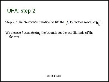 UFA: step 2