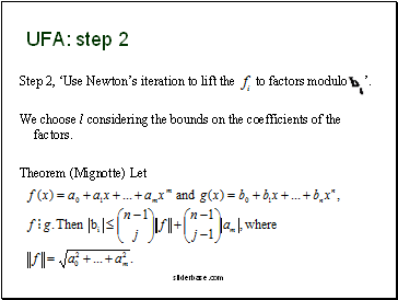 UFA: step 2