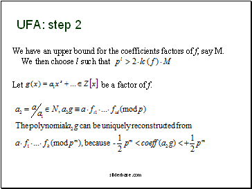 UFA: step 2