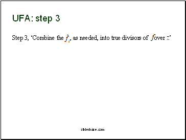 UFA: step 3