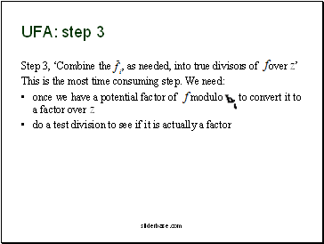 UFA: step 3