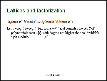 Lattices and factorization