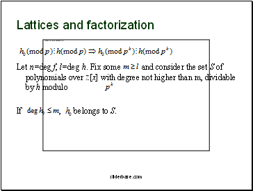 Lattices and factorization