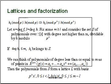 Lattices and factorization