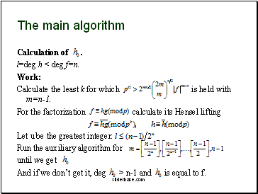 The main algorith