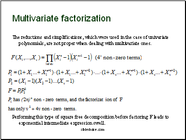 Multivariate factorization
