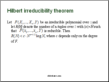 Hilbert irreducibility theorem