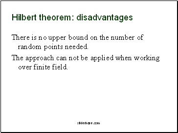 Hilbert theorem: disadvantages