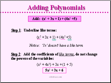 Adding Polynomials