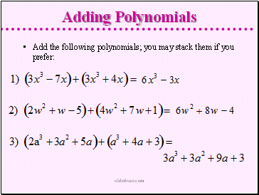 Adding Polynomials