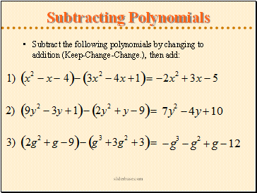 Subtracting Polynomials