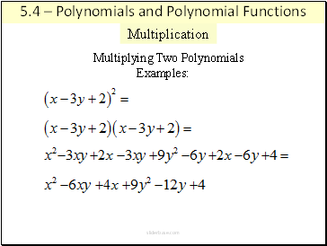 Multiplying Two Polynomials