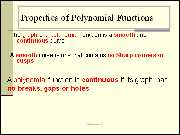 Properties of Polynomial Functions