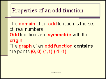 Properties of an odd function