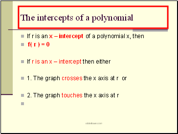 The intercepts of a polynomial