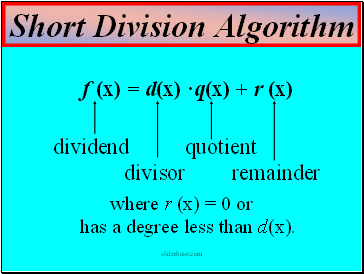 Short Division Algorith