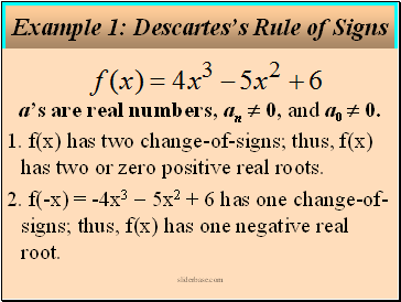 as are real numbers, an  0, and a0  0.